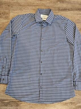 Mizzen+Main Men's Blue Check Dress Shirt
